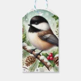 Chickadee Holiday Cadeaulabel