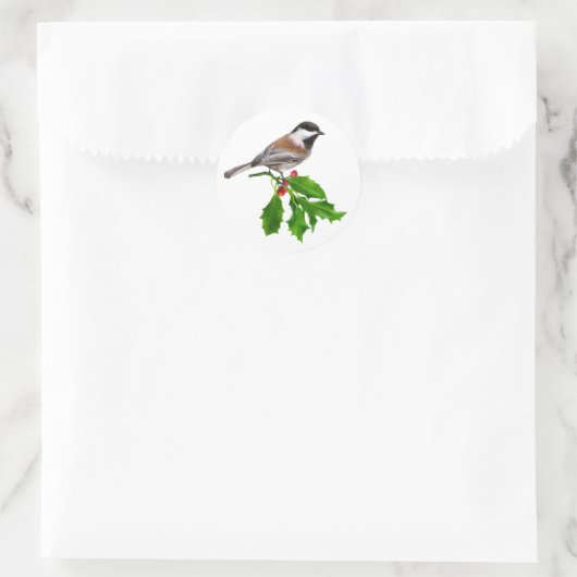 Chickadee Holly Sticker (Tas)