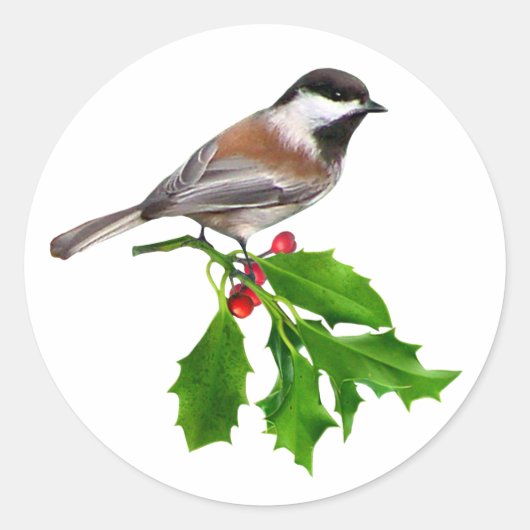 Chickadee Holly Sticker (Voorkant)