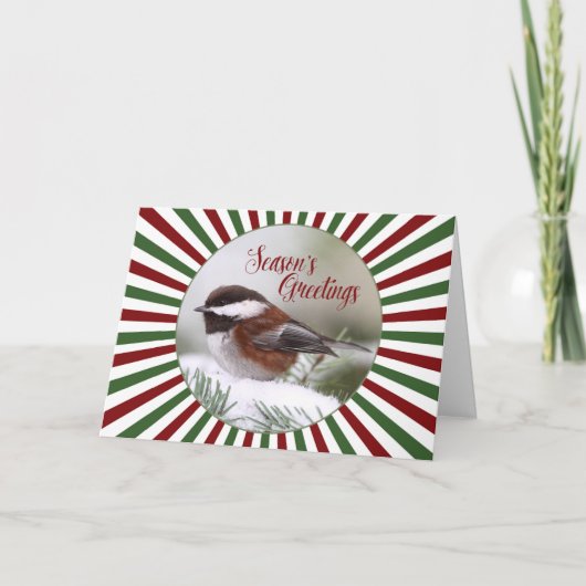 Chickadee in de Kaart van Snow Christmas (Voorkant)