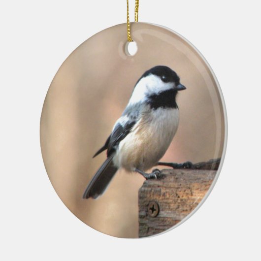 Chickadee in Golden Light Keramisch Ornament (Links)
