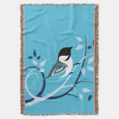 Chickadee in Tree Branch Deken (Voorkant Verticaal)