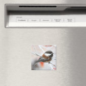 Chickadee in Winter Magneet (Insitu (Vaatwasser))