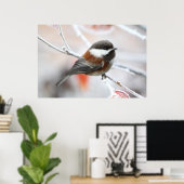 Chickadee in Winter Poster (Thuiskantoor)