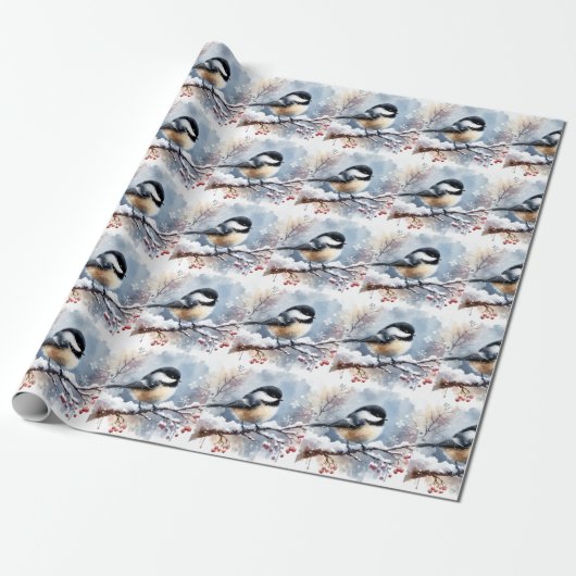 Chickadee-inpakpapier Cadeaupapier (Uitgerold)