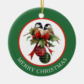 Chickadee Joy to World Keramisch Ornament (Voorkant)