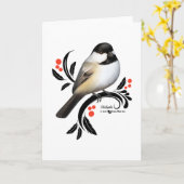 Chickadee Kaart (Gele Bloem)