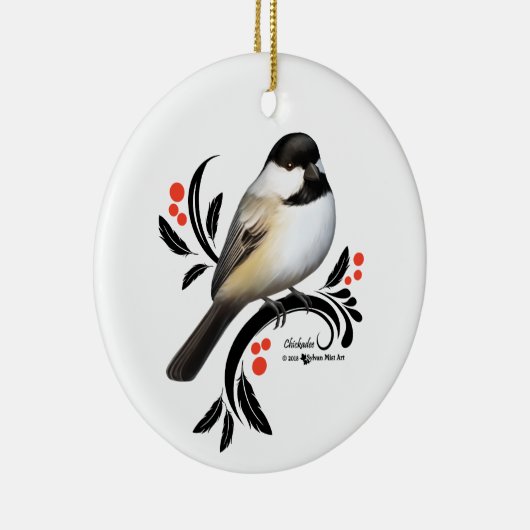 Chickadee Keramisch Ornament (Rechts)