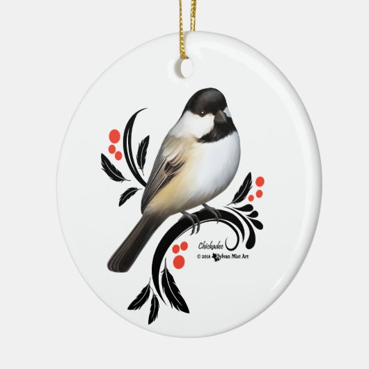 Chickadee Keramisch Ornament (Links)
