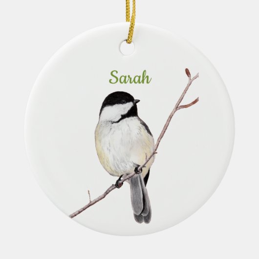 Chickadee Keramisch Ornament (Voorkant)