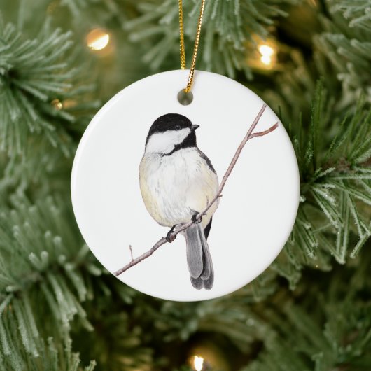 Chickadee Keramisch Ornament (Boom)