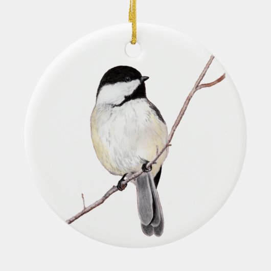 Chickadee Keramisch Ornament (Achterkant)