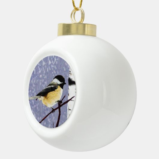Chickadee Keramische Bal Ornament (Rechts)