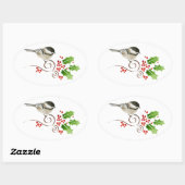 Chickadee Kerst stickers zegels labels (Vel)