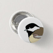 Chickadee-knop voor vogelliefhebbers ronde button 3,2 cm (Voorkant /achterkant)