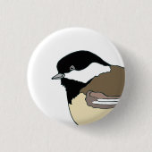 Chickadee-knop voor vogelliefhebbers ronde button 3,2 cm (Voorkant)