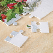 Chickadee Konijnen Hulst Kerstmis Xmas Legpuzzel (Zijkant)