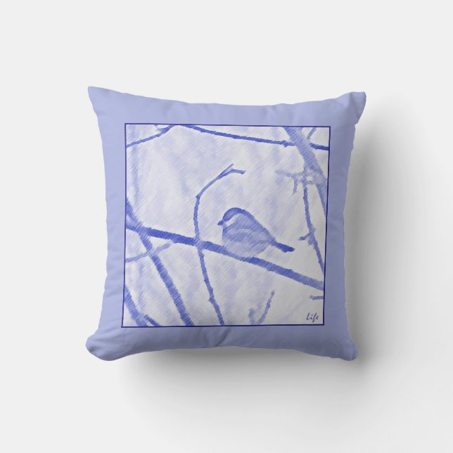 Chickadee Life Throw Pillow Kussen (Voorkant)