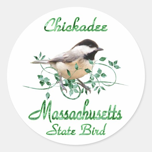 Chickadee Massachusetts State Bird Ronde Sticker (Voorkant)