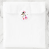 Chickadee met Flowers Ronde Sticker (Tas)