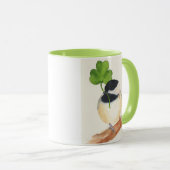 Chickadee met Lucky Clover Coffee Mok (Voorkant rechts)