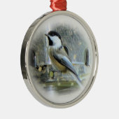 Chickadee Metalen Ornament (Rechts)