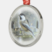 Chickadee Metalen Ornament (Links)