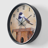 Chickadee on feeder Painting - Original Bird Art (Hoek)