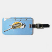 Chickadee on feeder Painting - Original Bird Art Bagagelabel (Voorkant horizontaal)