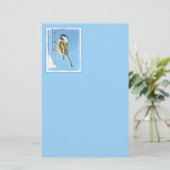 Chickadee on feeder Painting - Original Bird Art Briefpapier (Staand voorkant)