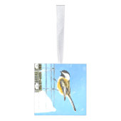 Chickadee on feeder Painting - Original Bird Art Decoratie (Rechts)