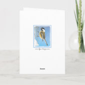 Chickadee on feeder Painting - Original Bird Art Kaart (Achterkant)