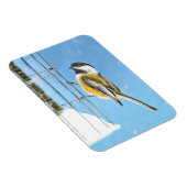 Chickadee on feeder Painting - Original Bird Art Magneet (Rechterzijde)