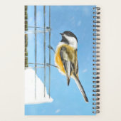 Chickadee on feeder Painting - Original Bird Art Planner (Achterkant)