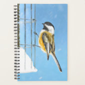 Chickadee on feeder Painting - Original Bird Art Planner (Voorkant)