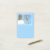 Chickadee on feeder Painting - Original Bird Art Post-it® Notes (Op bureau)