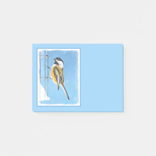 Chickadee on feeder Painting - Original Bird Art Post-it® Notes (Voorkant)