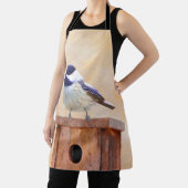 Chickadee on feeder Painting - Original Bird Art Schort (Insitu)