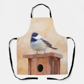 Chickadee on feeder Painting - Original Bird Art Schort (Voorkant)