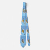 Chickadee on feeder Painting - Original Bird Art Stropdas (Voorkant)