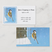 Chickadee on feeder Painting - Original Bird Art Visitekaartje (Voorkant / Achterkant)