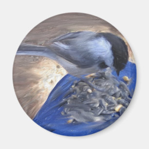 "Chickadee on my Knee" Magneet