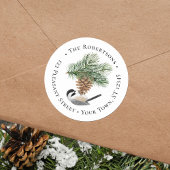 Chickadee on Pinecone Return Address Label