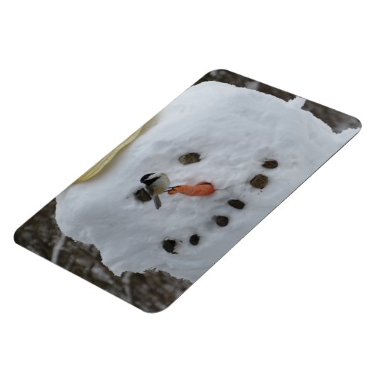 Chickadee on Snowman Carrot Nose Magneet (Linkerzijde)