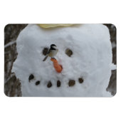 Chickadee on Snowman Carrot Nose Magneet (Horizontaal)