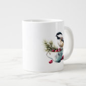 Chickadee on Teacup With Cranberries Grote Koffiekop (Voorkant rechts)