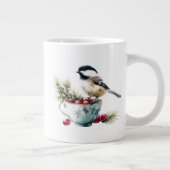 Chickadee on Teacup With Cranberries Grote Koffiekop (Rechts)