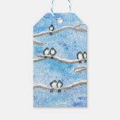 Chickadee on Tree Branches in Winter Snow Cadeaulabel (Voorkant)