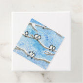 Chickadee on Tree Branches in Winter Snow Gift Ta Bedankjes Labels (In situ)