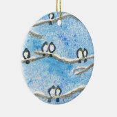 Chickadee on Tree Branches in Winter Snow Gift Ta Keramisch Ornament (Rechts)